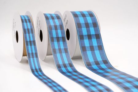 Kräftiges Blau & Schwarz Karoband_AI